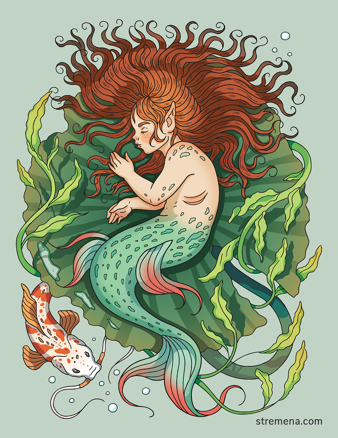 Illustration of a mermaid child